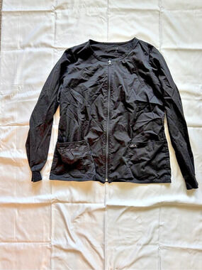 Women's Black Zip up scrub Jacket
